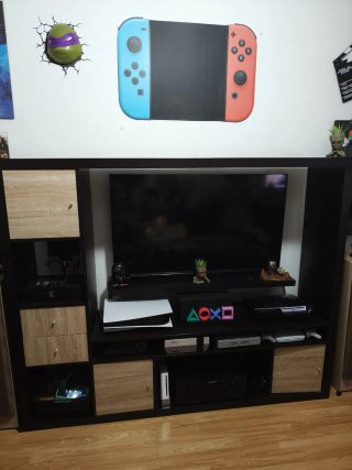 Mueble TV Ikea Expedit Negro/Marrón