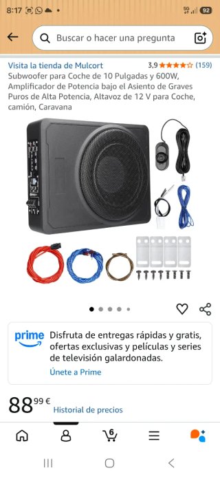 Subwoofer autoamplificado Activo Plano Negro