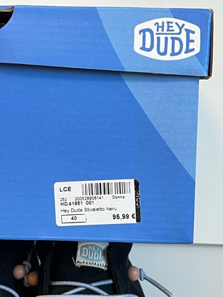 Scarpe Hey Dude impermeabili Nere/Blu Tg 40