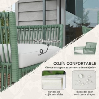 Conjunto jardín ratán sintético