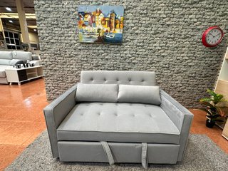 Sofá Cama Gris 2 Plazas TERCIOPELO