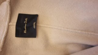 Abrigo lana beige con capucha