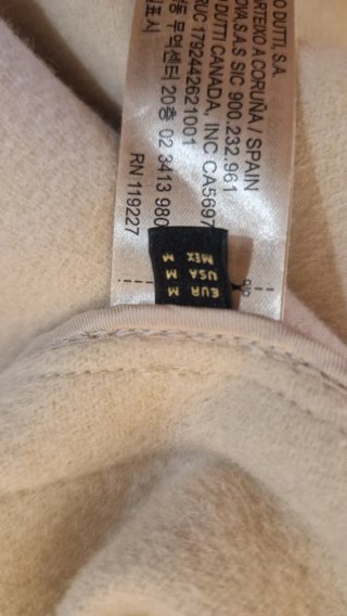 Abrigo lana beige con capucha