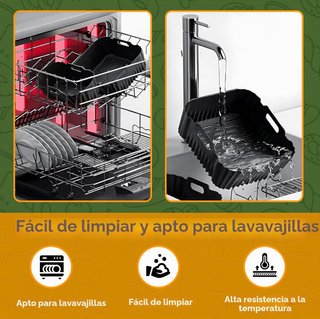 2 Moldes Silicona Air Fryer Dual 6L/3L NUEVO