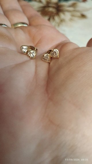 Pendientes Corazón Oro con Circonitas