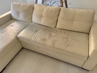 Sofá Cama Ikea Polipiel Beige desgastado