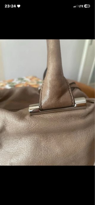 Borsa donna in pelle beige