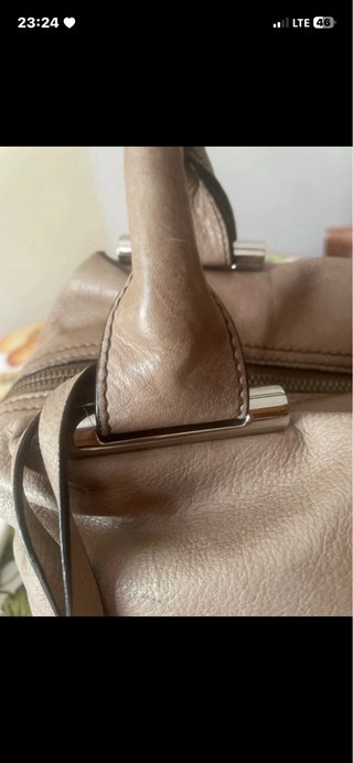 Borsa donna in pelle beige
