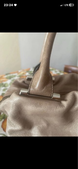 Borsa donna in pelle beige