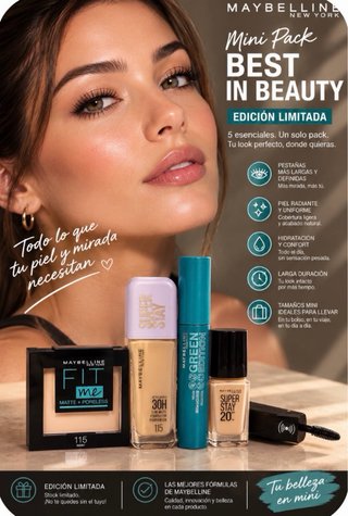 Lote Belleza Maybelline Mini Pack Best in Beauty