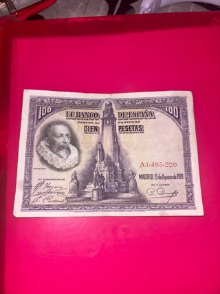 Billete 100 Pesetas 1928 El Banco de España
