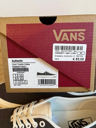 Scarpe Vans Uomo/Donna Tg 40 Marrone/Bianco