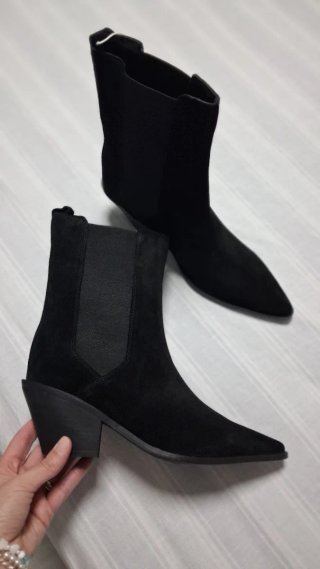 Botines cowboy Unit negros piel