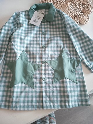 Babi escolar cuadros verdes con estrellas