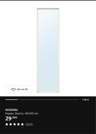 Espejo con marco blanco de IKEA