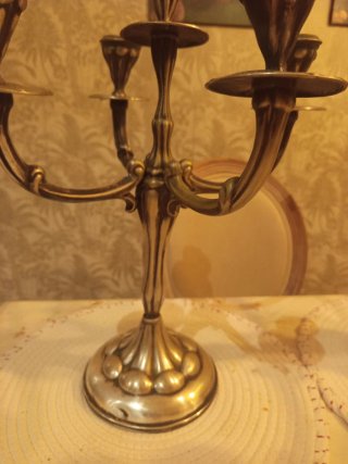 2 Candelabros Alpaca Principios Siglo XX 45cm