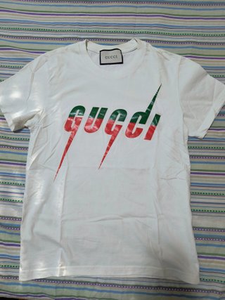 T-shirt Gucci Logo Blade Verde