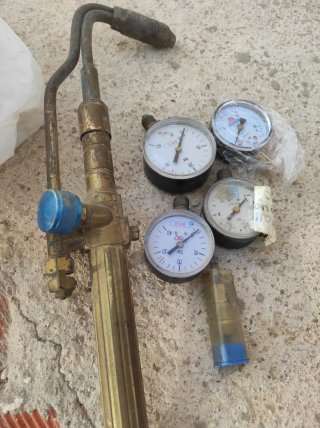 Soplete con manómetros y boquillas
