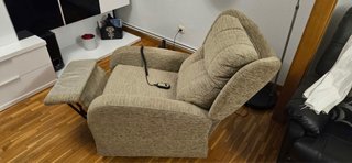 Sillón relax reclinable tela beige/gris