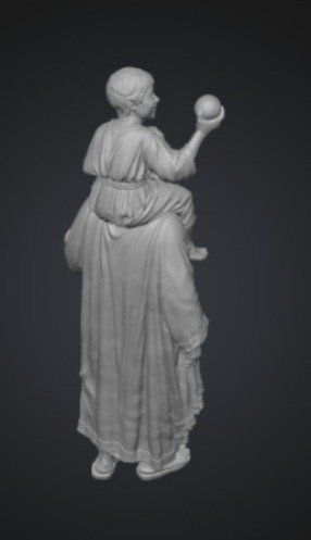 Figura hombre con niño y naranja