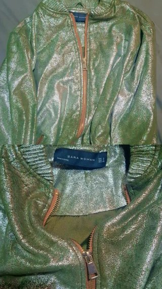 Chaqueta Zara Woman Verde Talla S
