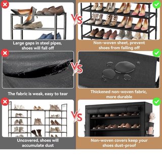 Zapatero negro 11 niveles gran capacidad