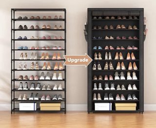 Zapatero negro 11 niveles gran capacidad