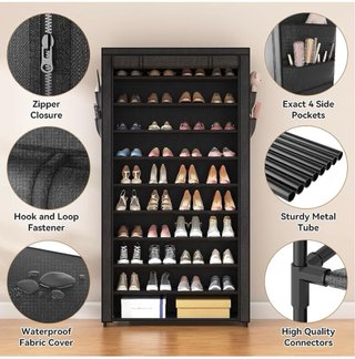 Zapatero negro 11 niveles gran capacidad