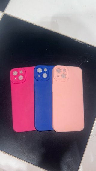 3 Fundas iPhone 13 Rosa, Azul y Melocotón