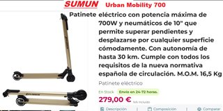 NUEVO!! Patinete ELECTRICO urbano SUMUN (50%