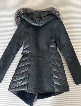 Montone cappotto vera pelle e pelliccia volpe M