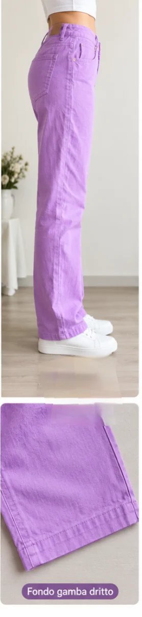 Pantaloni dritti lilla/viola taglia 50 italiana