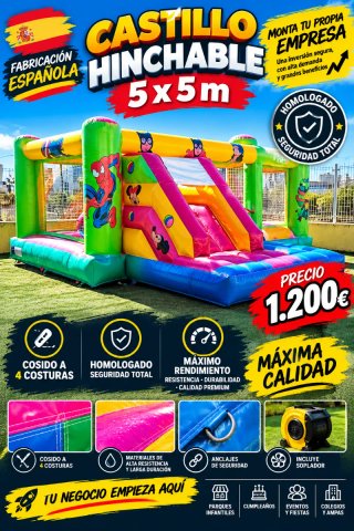 Castillo Hinchable 5x5m Fabricación Española