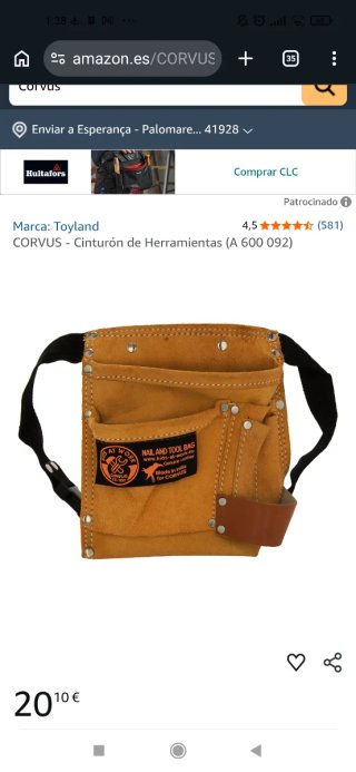 Bolsa de herramientas de cuero para niños