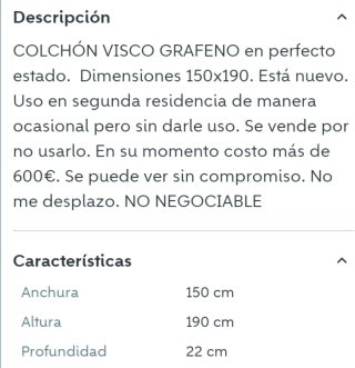 Colchón Seminuevo TITANIO Matrimonio