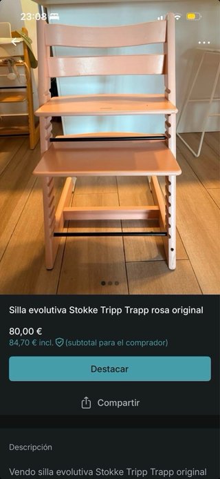 Silla evolutiva Stokke Tripp Trapp rosa