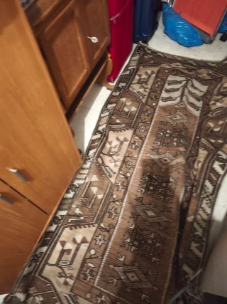 Kilim marrón comedor/recibidor lana