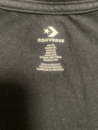 Camiseta Converse All Star Talla XL Negra