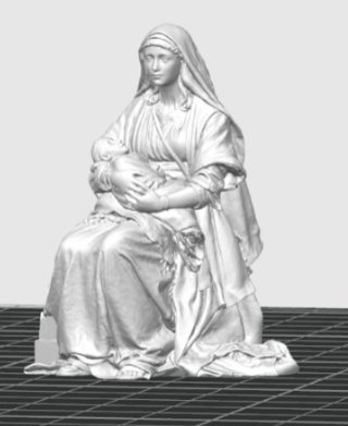 Figura Virgen María Sentada con Niño Jesús