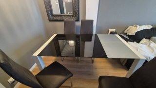 Mesa comedor extensible madera y 4 sillas