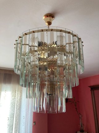 Lámpara de salón cristal y metal