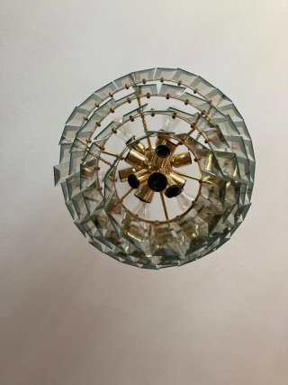 Lámpara de salón cristal y metal
