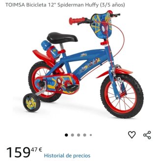 Bicicleta Spiderman 12 (3-5 años)