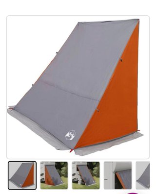 Tienda exterior gris y naranja