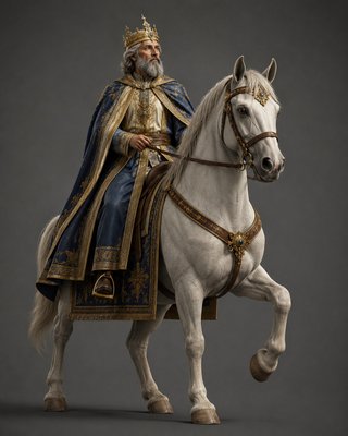 Figura Rey Mago Montado en Caballo