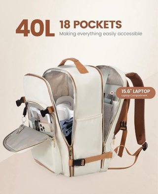 Mochila de viaje LOVEVOOK Beige/Marrón