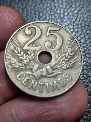 25 Céntimos 1927 Moneda Antigua