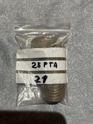 LOTE DE 21 MONEDAS DE 25 PESETAS – ESPAÑA