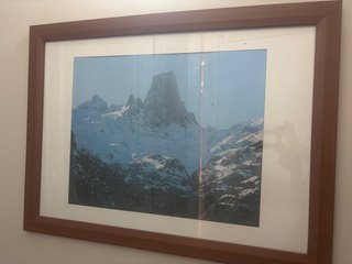 Cuadro Montaña Nieve Marco Madera