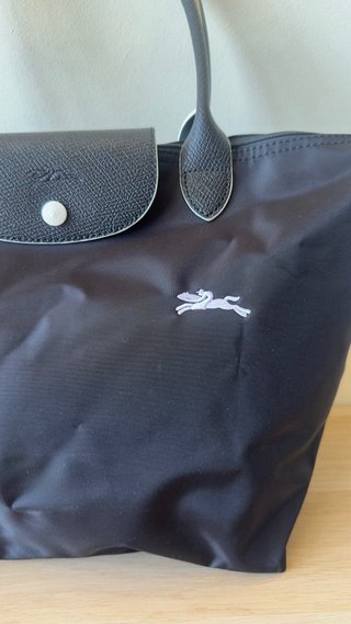 Mala Longchamp Le Pliage M Preta e Branca